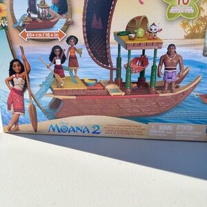 Disney Moana 2 Playset Boat with Brown Hull and Green Accents